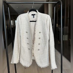 Pristine 🌾 Aqua Tweed Beige Jacket Size Medium